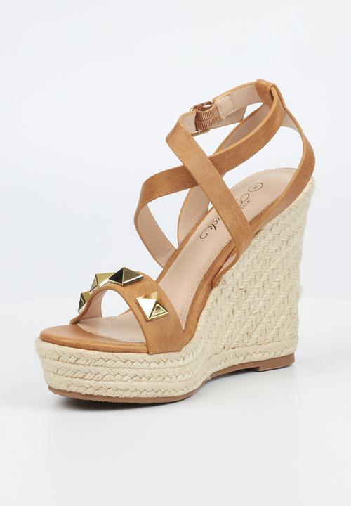 Miss Black - Edition1 espadrille wedge heel - tan