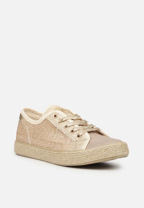 Miss Black - Republica3 espadrille sneaker - gold