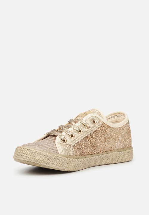 Miss Black - Republica3 espadrille sneaker - gold