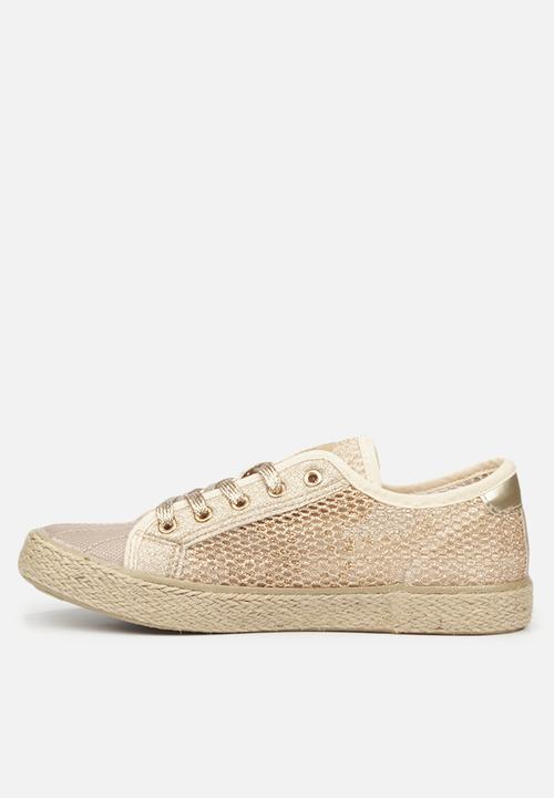 Miss Black - Republica3 espadrille sneaker - gold