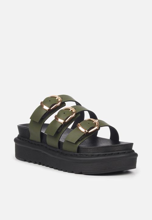 Rock & Co - Rouge 2 chunky flatform slide - olive