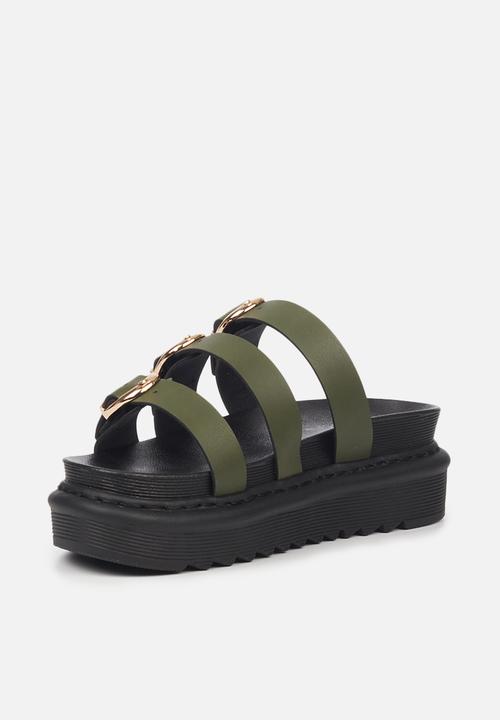 Rock & Co - Rouge 2 chunky flatform slide - olive