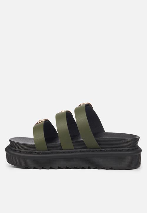 Rock & Co - Rouge 2 chunky flatform slide - olive