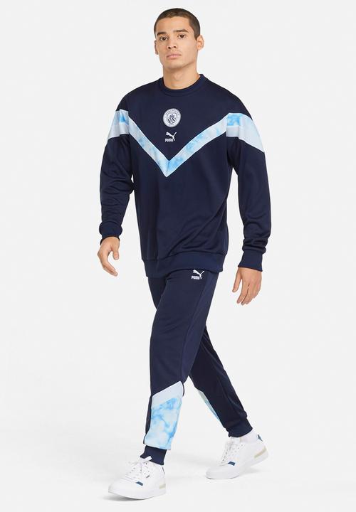 PUMA - Man City Iconic MCS Crew Sweatshirt - peacoat-team light blue