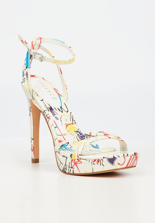 Rock & Co - Getto 1 ankle tie barely there stiletto heel - white