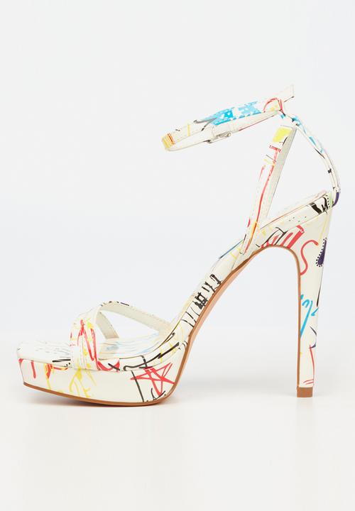 Rock & Co - Getto 1 ankle tie barely there stiletto heel - white
