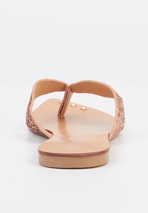 Miss Black - Jazmin1 toe post sandal - rose gold