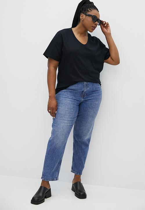 Superbalist - 2 Pack basic v-neck easy fit tee - black & white