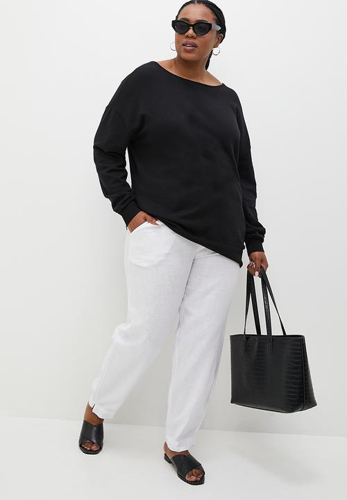 edit Plus - Basic longline v-back jumper - black