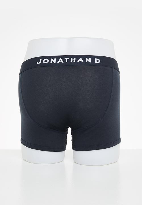 Jonathan D - 2-Pack boxer briefs with elasticated waistband - navy & black