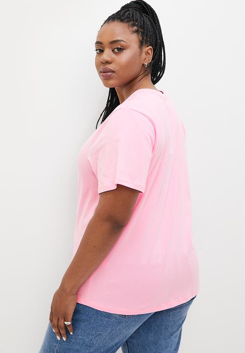 Superbalist - Basic v-neck easy fit tee - pink