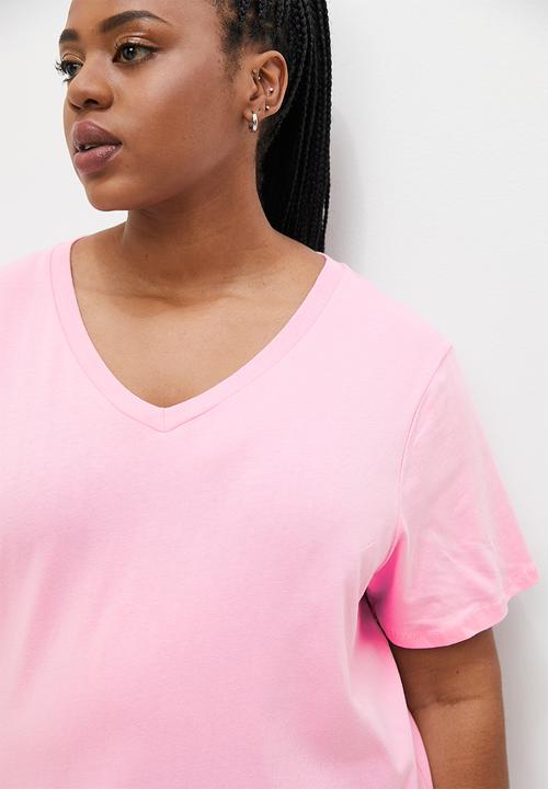 Superbalist - Basic v-neck easy fit tee - pink