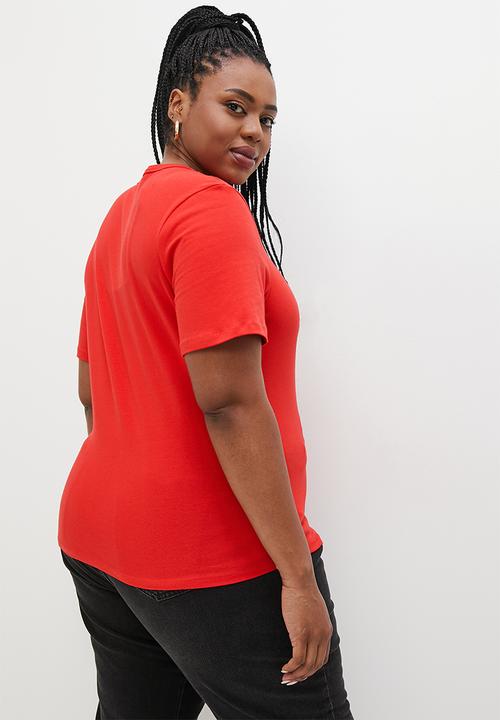 Superbalist - Basic fitted crew neck tee - red