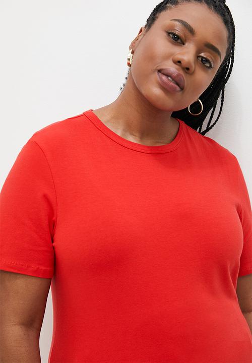 Superbalist - Basic fitted crew neck tee - red