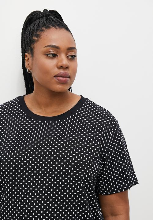 Superbalist - Basic crew aop tee - black & white