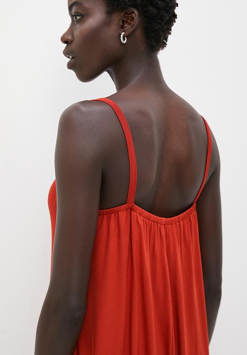 edit - Knit opp harem jumpsuit - red