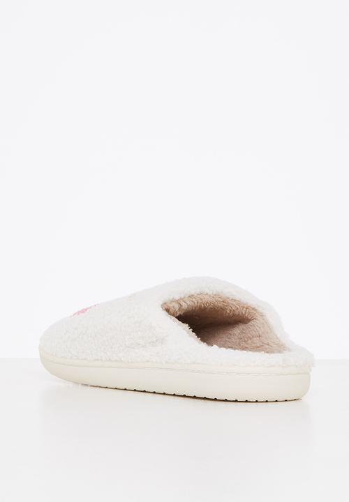 Public Desire - Smile slipper - pink & ecru