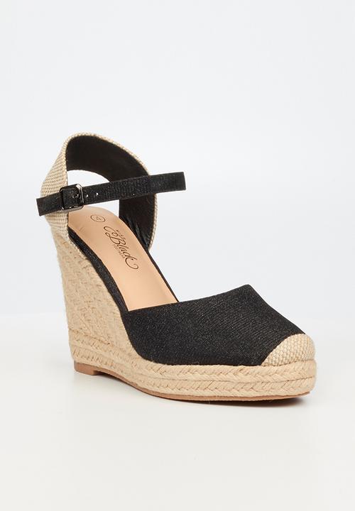 Miss Black - Hooked3 espadrille wedge heel - black