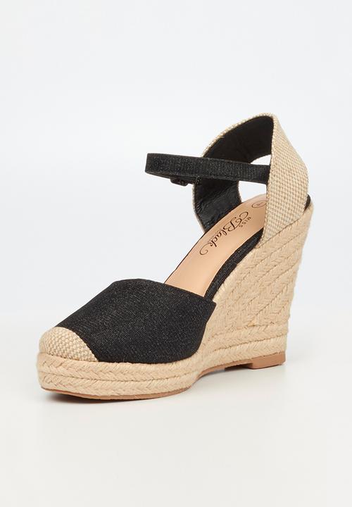 Miss Black - Hooked3 espadrille wedge heel - black