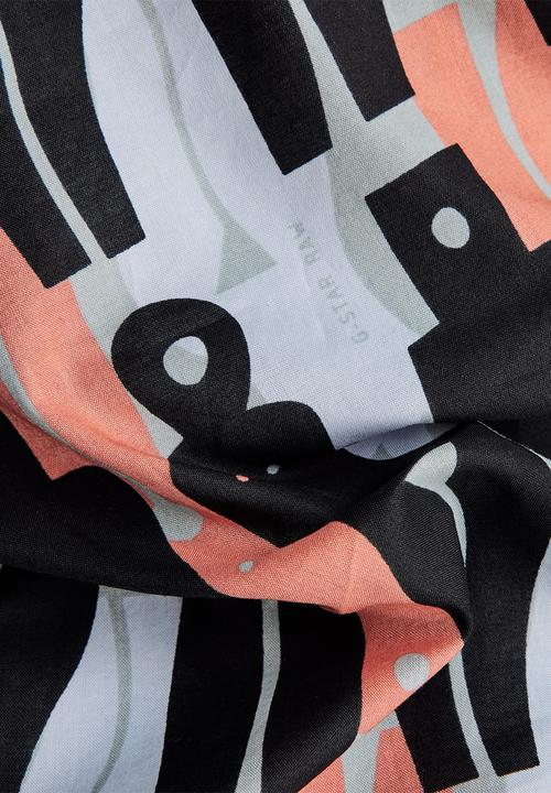 G-STAR - Officer  short sleeve shirt  - iceberg green figures 
