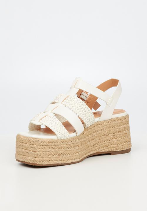 Miss Black - Shakira2 espadrille wedge heel - white