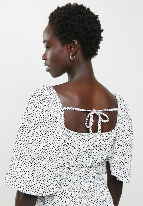 Me&B - Printed airflow top - white spotty