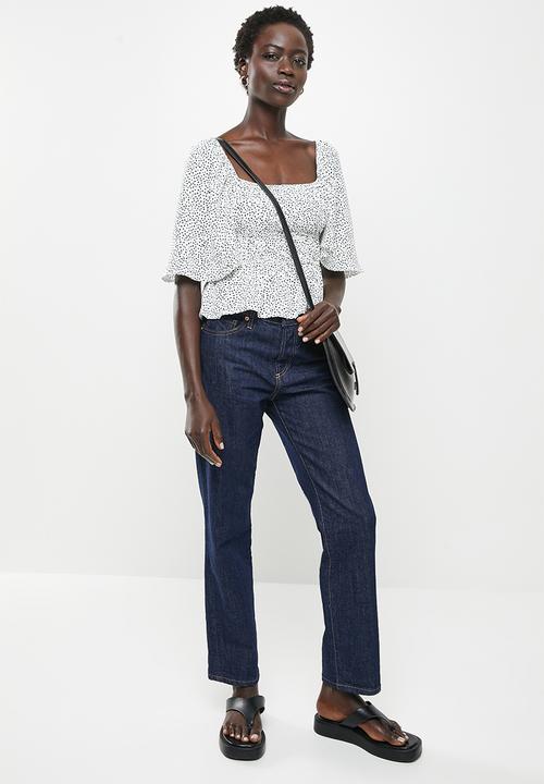 Me&B - Printed airflow top - white spotty