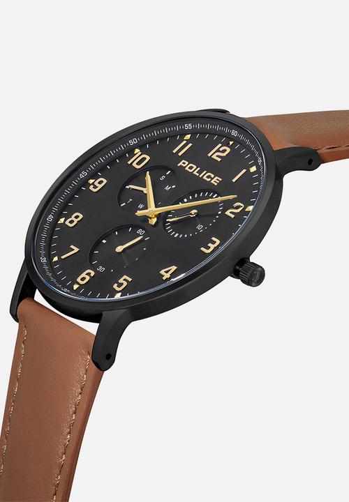 Police - Gts berkely multifunction watch - brown & black