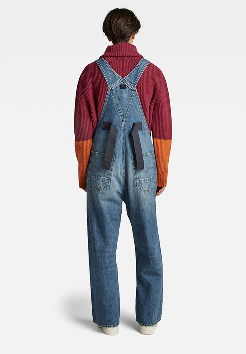 G-STAR - Bib overall - antique faded blue opal