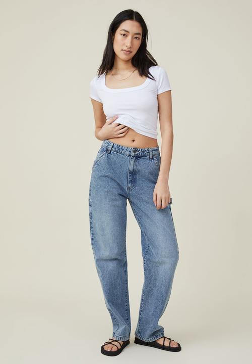 Cotton On - Staple rib scoop neck short sleeve top - white
