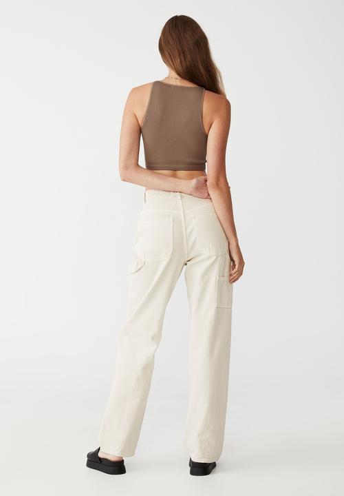 Cotton On - Seamless benni seamless high neck tank - rich taupe