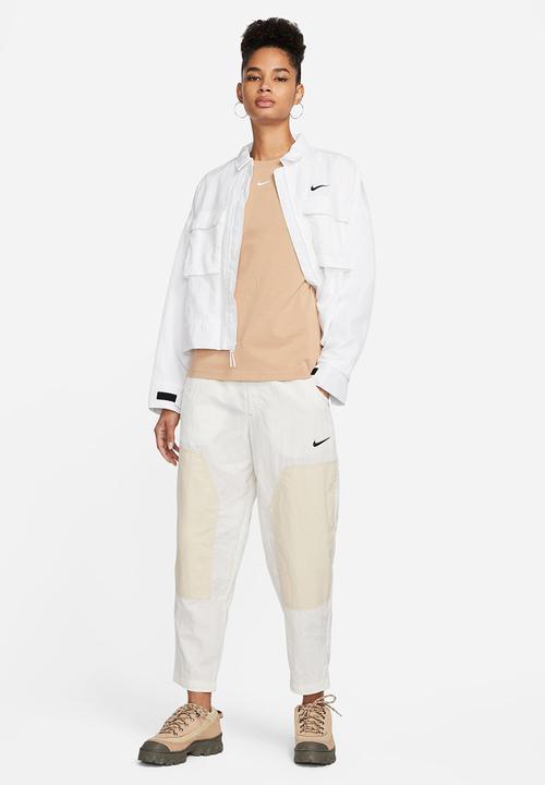 Nike - W nsw tee essential long sleeve lbr - hemp & white