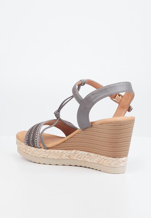 Butterfly Feet - Avery 1 espadrille wedge heel - grey