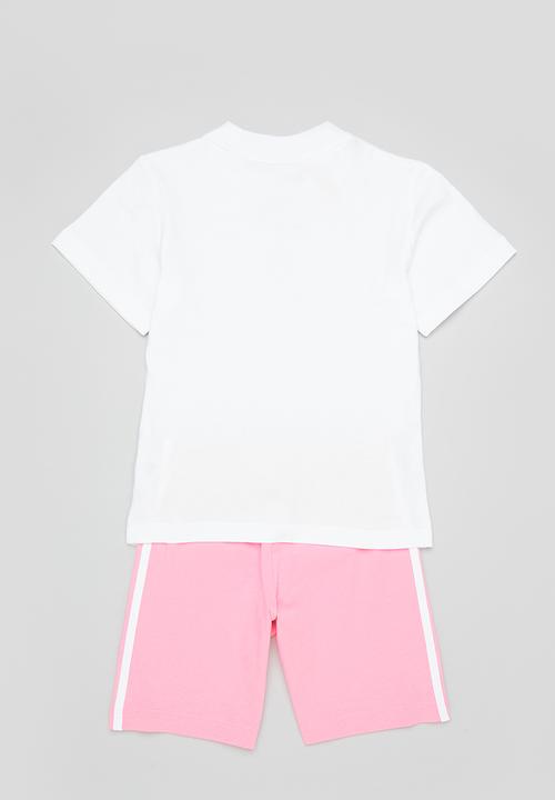 adidas Originals - Short tee set - white & bliss pink