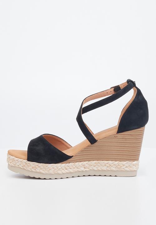 Butterfly Feet - Avery 4 espadrille wedge heel - black