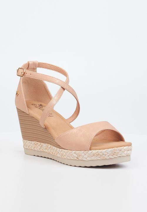 Butterfly Feet - Avery 4 espadrille wedge heel - pink