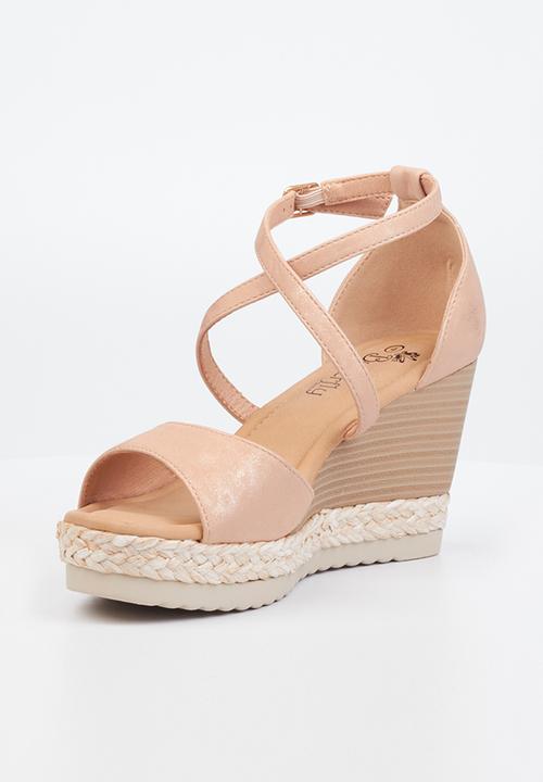 Butterfly Feet - Avery 4 espadrille wedge heel - pink