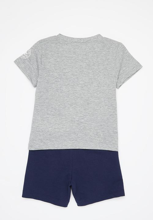 Converse - Cnvb logo aop short sleeve tee short set - midnight navy