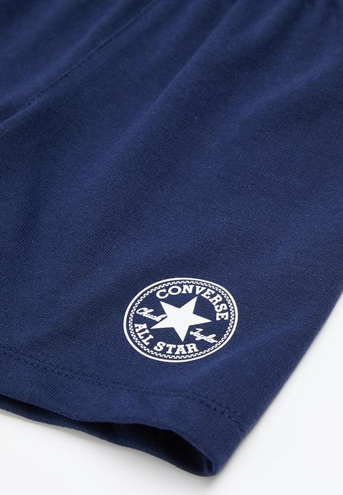 Converse - Cnvb logo aop short sleeve tee short set - midnight navy