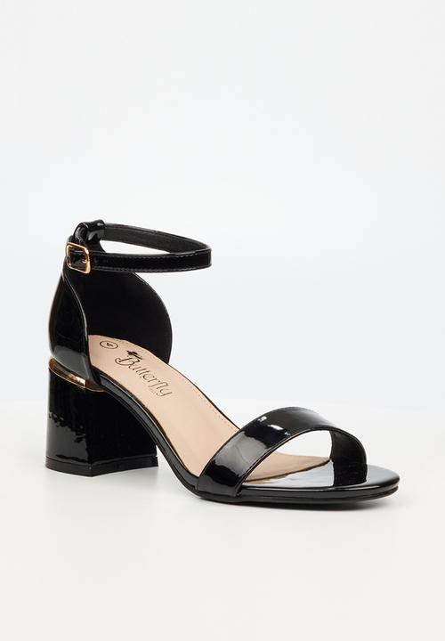 Butterfly Feet - Bella 1 ankle tie block heel - black