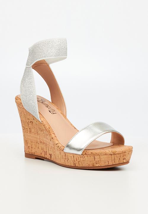 Butterfly Feet - Debra 2 wedge heel - silver