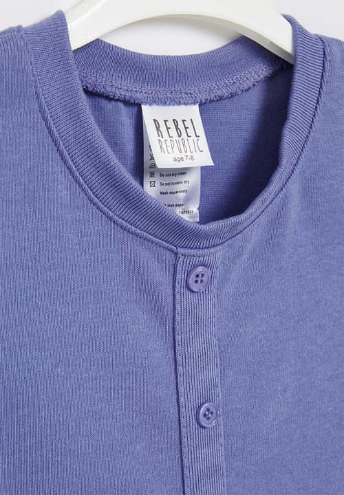 Rebel Republic - Rib cropped tee - periwinkle