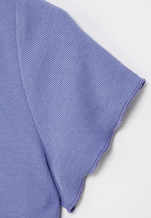 Rebel Republic - Rib cropped tee - periwinkle
