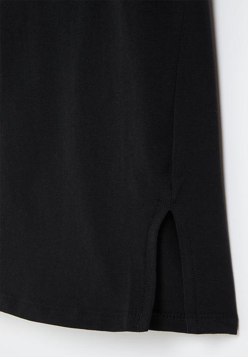 SISSY BOY - T-shirt dress with slit - black