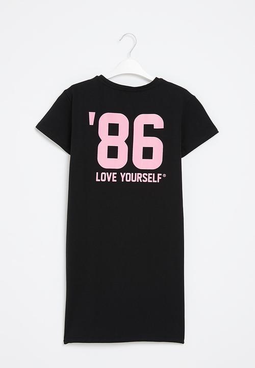 SISSY BOY - T-shirt dress with slit - black