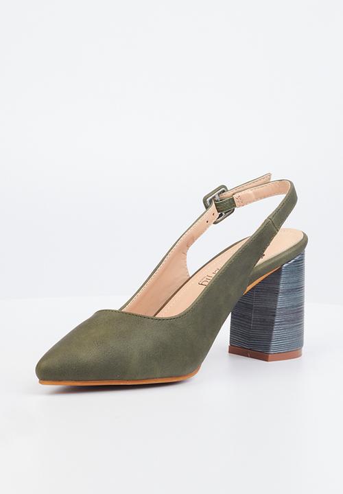 Butterfly Feet - Lissa 1 block heel - olive