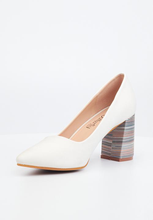 Butterfly Feet - Lissa 2 court block heel - white