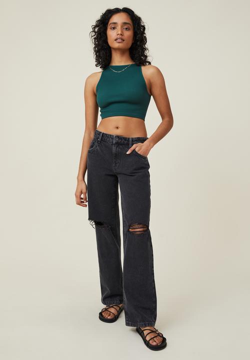 Cotton On - Seamless benni seamless high neck tank - scholar green
