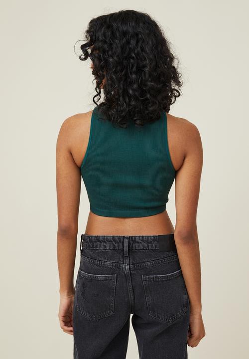 Cotton On - Seamless benni seamless high neck tank - scholar green
