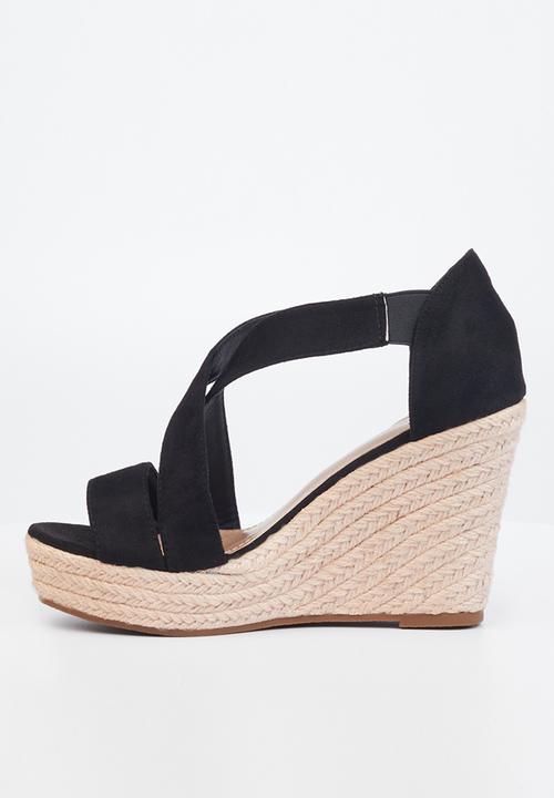 Butterfly Feet - Veda 1 espadrille wedge heel - black